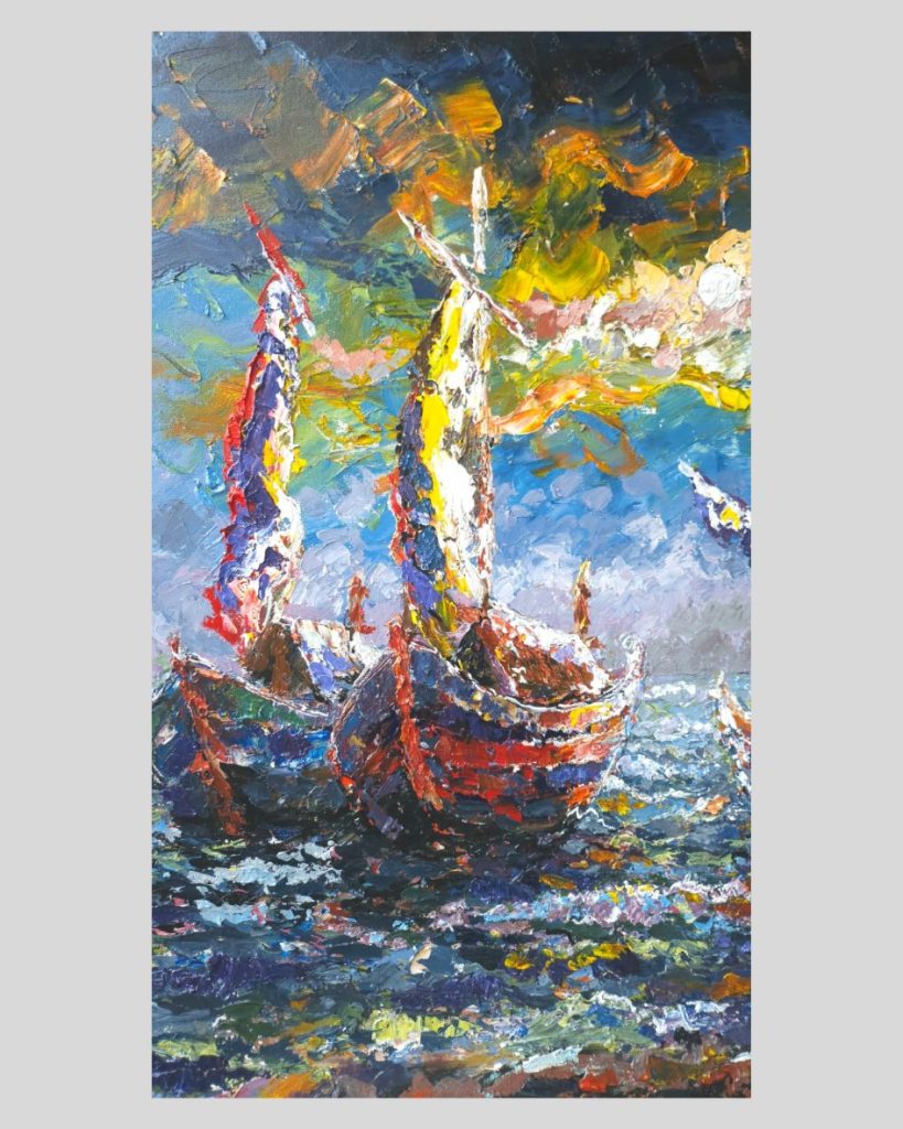 Lukisan-Perahu-Nelayan-karya-Balchi-Bara-berjudul-Purnama-crop-1