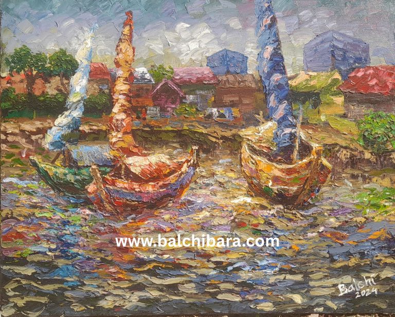 Lukisan Perahu Layar Batas Margin (1)